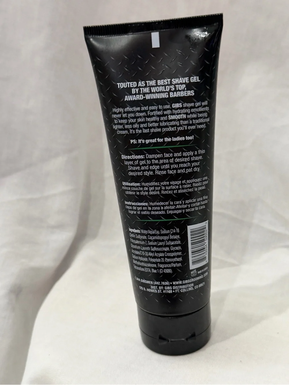 Gibs Clear Shave Gel — Black & Green Tube